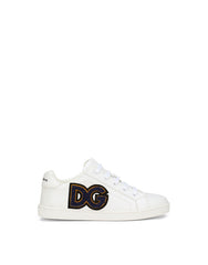 DOLCE & GABBANA SNEAKERS PORTOFINO IN SOLID-COLOURED NAPPA CALF LEATHER