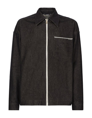 SELVEDGE DENIM BLOUSE WITH ZIPPER