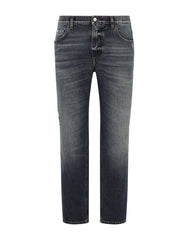WASHED STRETCH DENIM LOOSE JEANS
