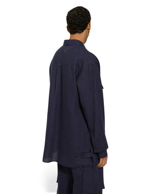 OVERSIZE LINEN SHIRT WITH POCKETS