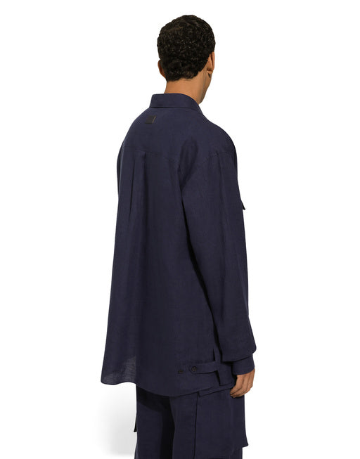 OVERSIZE LINEN SHIRT WITH POCKETS
