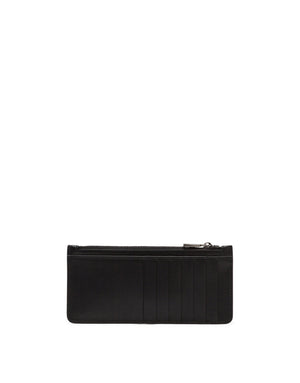 VERTICAL CALFSKIN CARD HOLDER WITH PRINTED LOGO