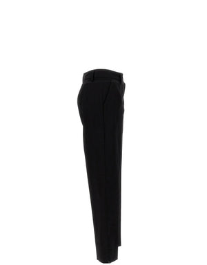 LOW-RISE COTTON FABRIC PANTS