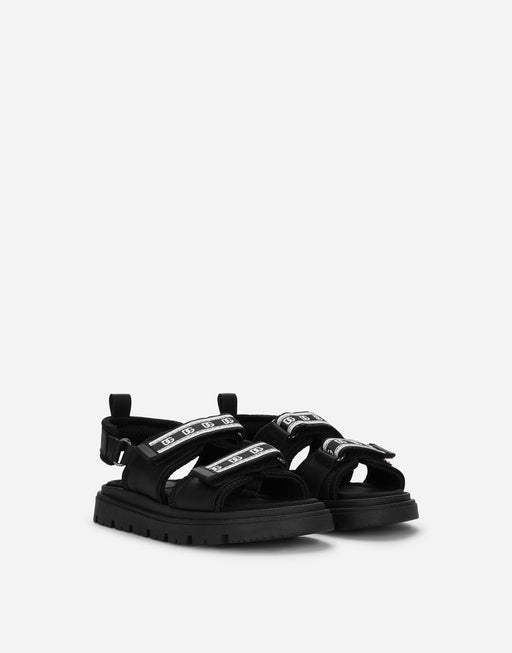 CALFSKIN SANDALS WITH DG LOGO TAPE