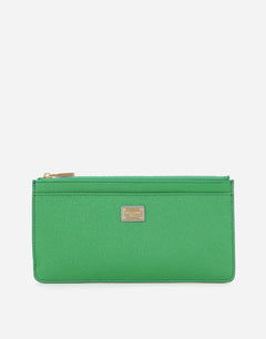 LARGE DAUPHINE CALFSKIN CARD HOLDER WITH PLATE