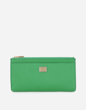 LARGE DAUPHINE CALFSKIN CARD HOLDER WITH PLATE