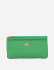 LARGE DAUPHINE CALFSKIN CARD HOLDER WITH PLATE