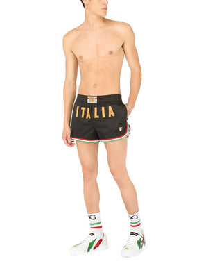 SHORT SWIM SHORTS WITH ITALY DG PATCH