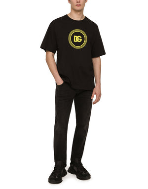 COTTON T-SHIRT WITH DG LOGO PRINT
