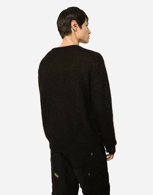 ROUND-NECK MOHAIR WOOL SWEATER