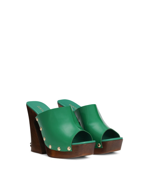 PATENT LEATHER WEDGES WITH DG LOGO
