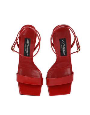PATENT LEATHER SANDALS WITH 3.5 HEEL
