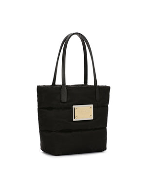 SMALL NYLON JACQUARD SHOPPER WITH LOGO