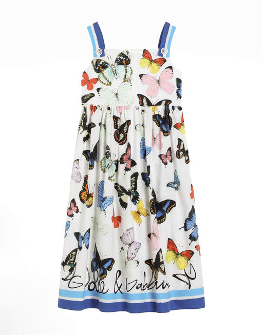 POPLIN DRESS WITH BUTTERFLY PRINT