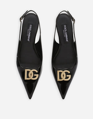 POLISHED CALFSKIN SLINGBACKS
