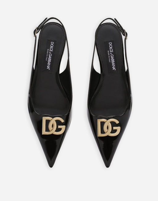 POLISHED CALFSKIN SLINGBACKS