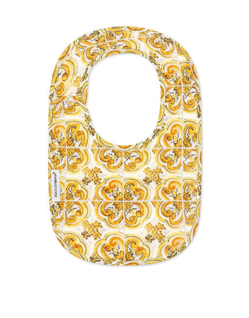 2-BIB GIFT SET IN YELLOW MAJOLICA-PRINT JERSEY