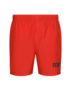 MID-LENGTH SWIM TRUNKS WITH DGVIB3 PRINT AND LOGO