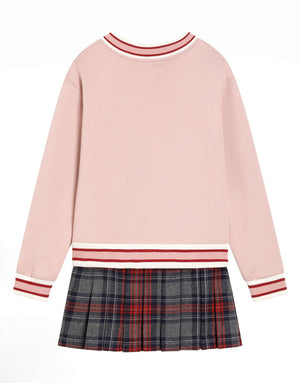 FLEECE AND TARTAN DRESS WITH DOLCE&GABBANA PRINT