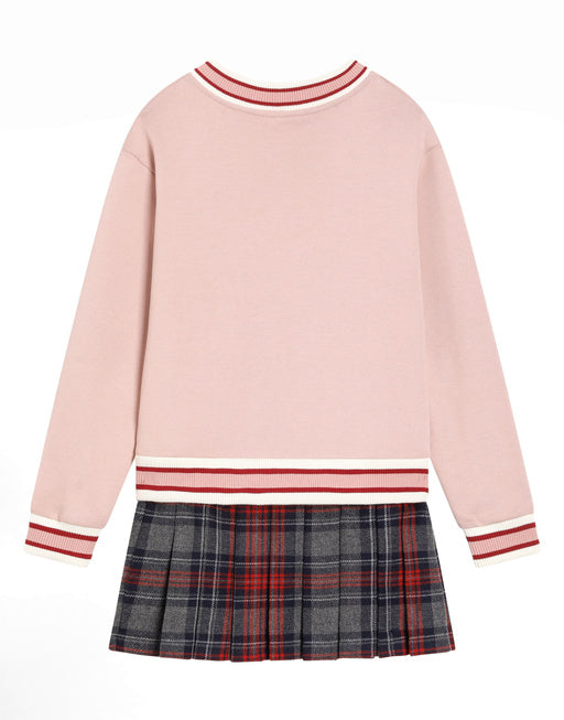 FLEECE AND TARTAN DRESS WITH DOLCE&GABBANA PRINT