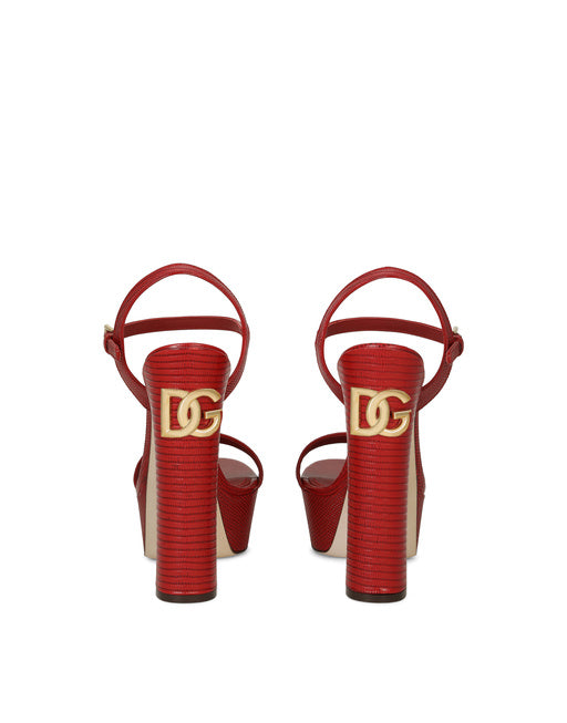 CALFSKIN PLATFORM SANDALS
