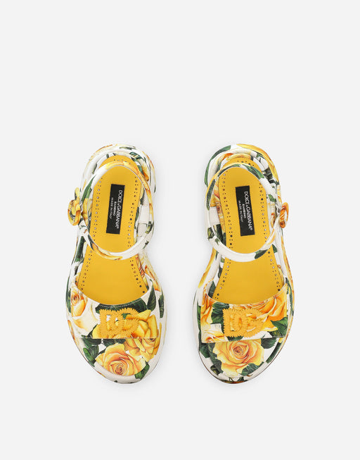 PRINTED CANVAS SANDALS