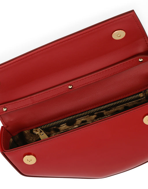 POLISHED CALFSKIN MOON BAG WITH DG LOGO