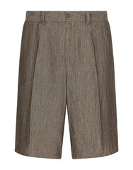 LONG LINEN SHORTS