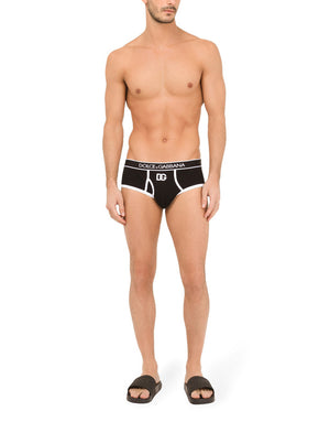 FINE-RIB COTTON BRANDO BRIEFS WITH DG PATCH