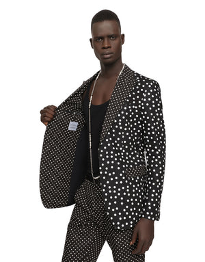 COTTON TAORMINA-FIT SUIT WITH POLKA-DOT PRINT