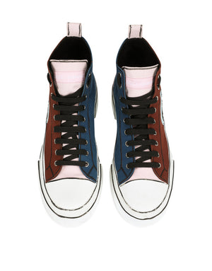 HAND-PAINTED TWO-TONE CANVAS PORTOFINO LIGHT MID-TOP SNEAKERS