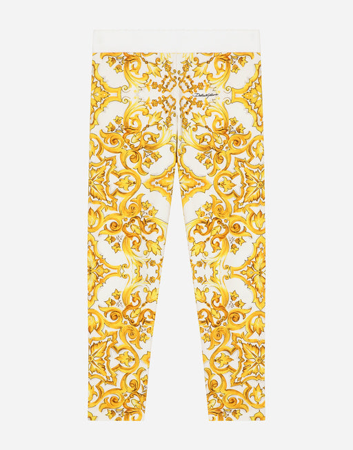 MAJOLICA-PRINT INTERLOCK LEGGINGS