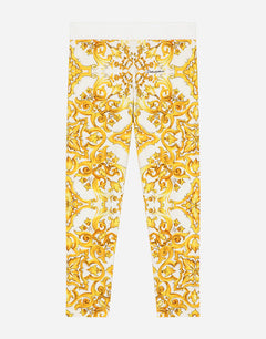 MAJOLICA-PRINT INTERLOCK LEGGINGS