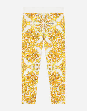 MAJOLICA-PRINT INTERLOCK LEGGINGS