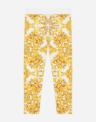 MAJOLICA-PRINT INTERLOCK LEGGINGS