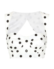 COTTON CORSET TOP WITH POLKA-DOT PRINT