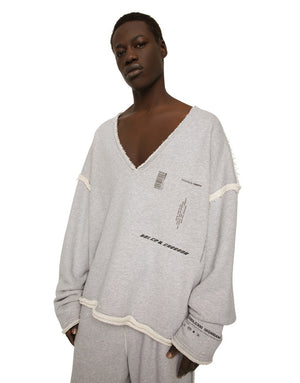PRINTED JERSEY SWEATSHIRT WITH SMALL ABRASIONS