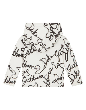 JERSEY HOODIE WITH ALL-OVER LOGO PRINT