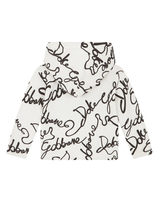 JERSEY HOODIE WITH ALL-OVER LOGO PRINT