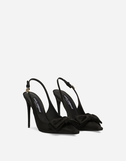 SATIN SLINGBACKS WITH BOW DETAIL