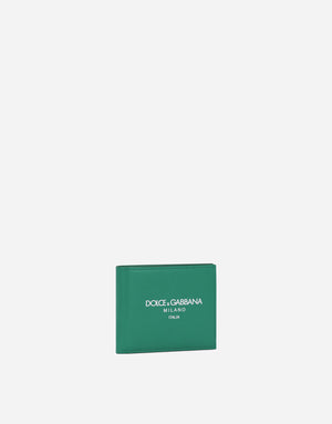CALFSKIN BIFOLD WALLET WITH LOGO