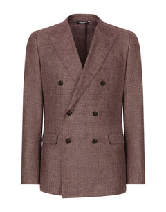 DOUBLE-BREASTED LINEN-BLEND TAORMINA-FIT JACKET