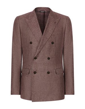 DOUBLE-BREASTED LINEN-BLEND TAORMINA-FIT JACKET