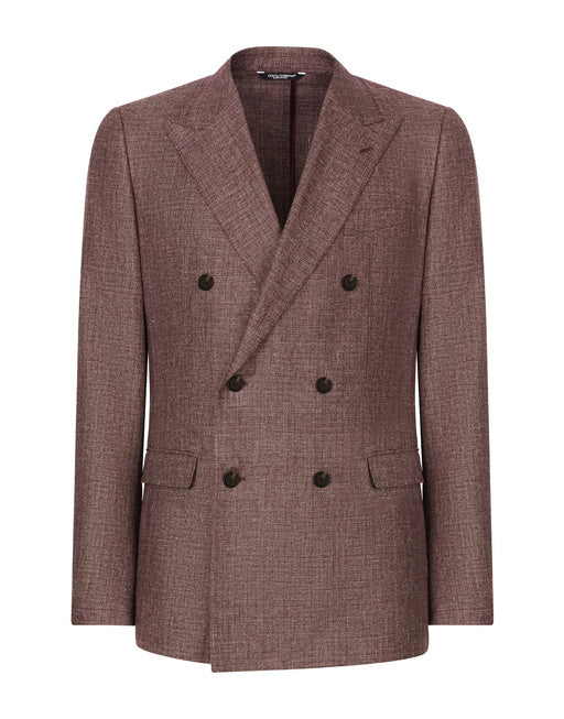 DOUBLE-BREASTED LINEN-BLEND TAORMINA-FIT JACKET