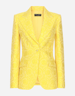 SINGLE-BREASTED FLORAL BROCADE TURLINGTON JACKET