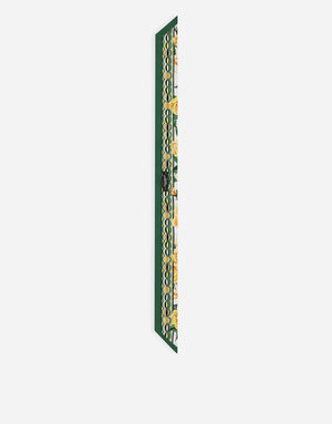 TWILL HEADSCARF WITH YELLOW ROSE PRINT