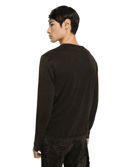 LONG-SLEEVED OVERDYED JERSEY T-SHIRT