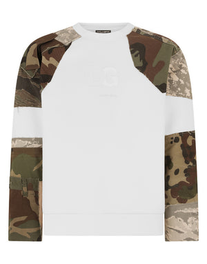 CAMOUFLAGE PATCHWORK SWEATSHIRT WITH DG LOGO
