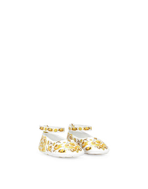 PRINTED NAPPA LEATHER BALLET FLATS
