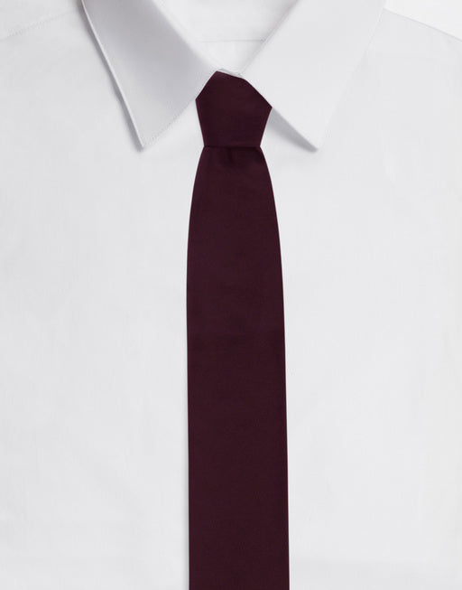 6-CM SILK BLADE TIE WITH DG LOGO EMBROIDERY